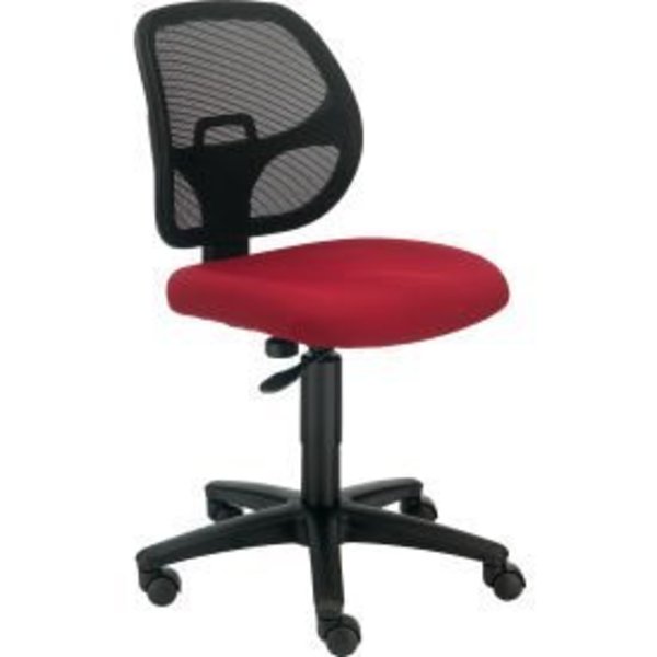 Global Equipment Interion® Mesh Office Chair With Mid Back, Fabric, Red A2813TMI-RD